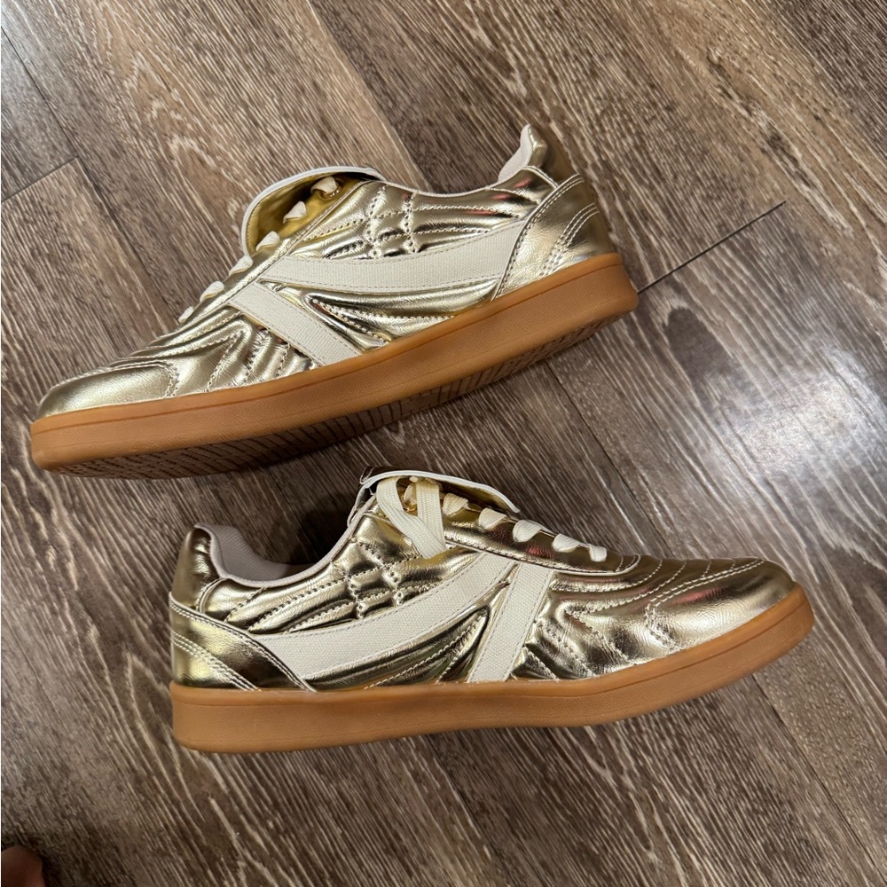 Steve Madden Metallic Gold Sneakers